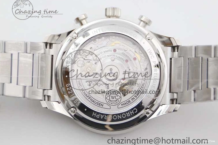 MIROTIME 0120 FastDry Portugieser Chronograph IW371615 ZF Best Edition Green Dial on SS Bracelet A7750 (Slim Movement) 7038